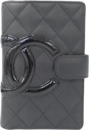 Chanel Cambon Black Leather Wallet (Bi-Fold) (Pre-Owned)