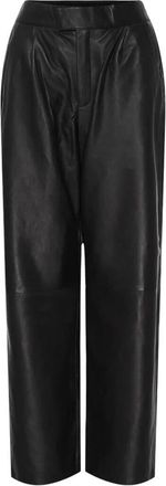 BTF-CPH Wide Pants Skind - Dames - Leren Broeken - Zwart - XL - Leer - Broeken