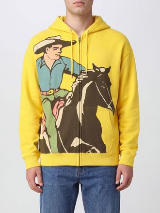 J.W.Anderson Felpa con cappuccio e zip in cotone con stampa grafica