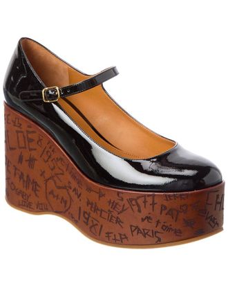 Chlo&eacute; Maxime Leather Wedge Pump