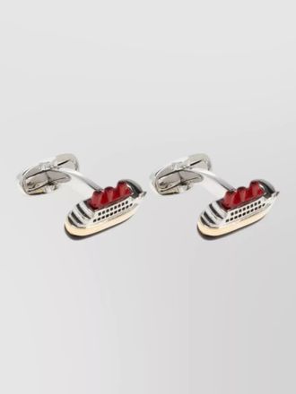 Paul Smith mens cufflinks ship motif silver tone