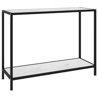 vidaXL Mesa De Consola Blanco Vidrio Templado 100x35x75 Cm Vidaxl