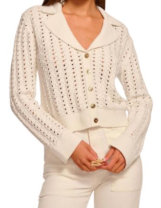 Ramy Brook Nadia Bauble Knit Cardigan In Ivory