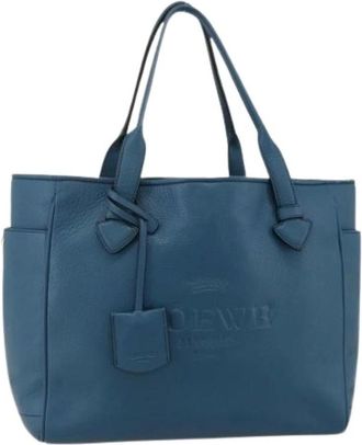 Loewe Pre-owned Tote Bags, female, Blue, Size: ONE SIZE Pre-owned Tote Bag