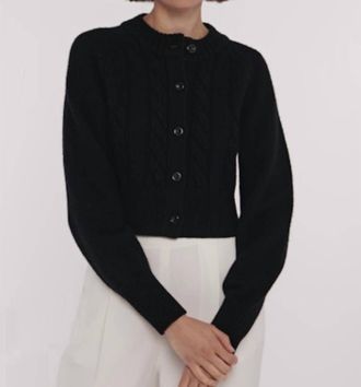 Toccin Rita Cable Cardigan In Black