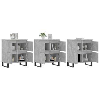 Berkfield Home Sideboards 3 pcs Concrete Grey Engineered Wood