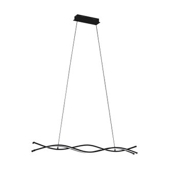 Loops Pendant Ceiling Light Colour Black Shade White Plastic Bulb LED 36W Included