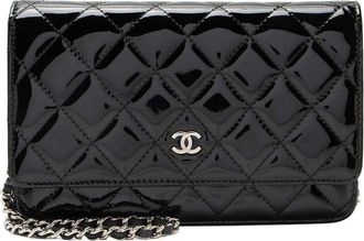 Chanel Black Leather Classic Wallet On Chain (Authentic Pre-Loved)