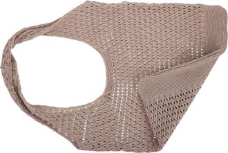 Supvox Khaki Woven Polyester Hollow Single Shoulder Hobo Bag Large Capacity Beach Tote for Women Casual Work and Travel