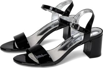 David Tate Ageless Sandals Black Leather Block Heel Ankle Strap HAWK206