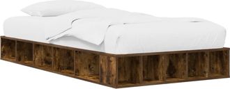 vidaXL Estructura De Cama Con Almacenamiento Roble Ahumado 80 X 200 Cm Vidaxl