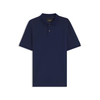 BOSS Regular-fit polo shirt in cotton-silk jacquard
