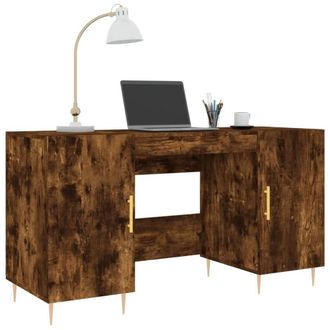 Berkfield Home Elegant Desk Smoked Oak 140x50x75 cm Engineered Wood in Brown | Size: 140 x 50 x 75 cm