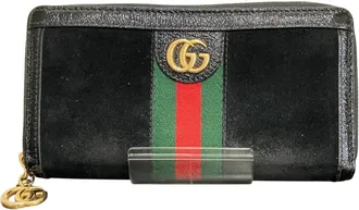 Gucci Black Leather Long Wallet (Bi-Fold) (Pre-Owned)