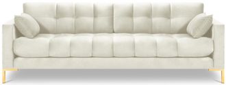 BLOOMINGLOFT 4-Sitzer Designsofa Mamaia Samt - Soft Beige