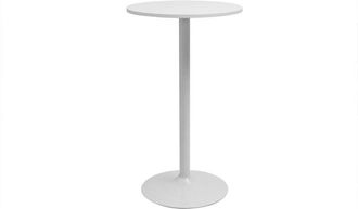 Miliboo Tavolo alto design rotondo bianco D60 cm calista
