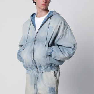 Amiri Light blue washed denim bomber jacket