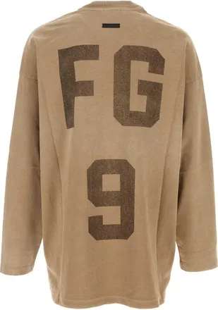 Fear of God Mens Cotton Oversize T-Shirt Beige