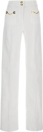 Elisabetta Franchi Jeans met Kettinkje - Dames - Regular Fit Jeans - Wit - W27 - Katoen - Jeans