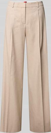 HUGO BOSS Weite Hose aus Viskose-Mix Modell HALATI in Beige, Gr&ouml;&szlig;e 32