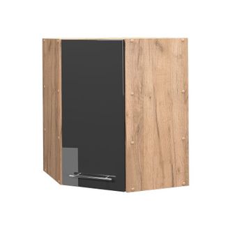 Vicco Armario colgante de esquina Fame-Line, Antracita alto brillo, 57 cm