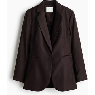 H&M Single-breasted Blazer in Dark Brown at Nordstrom, Size X-Small