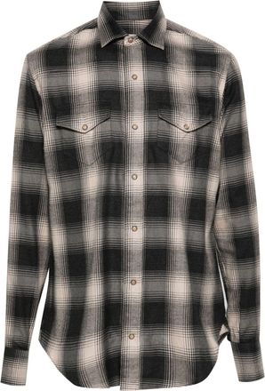 Eleventy Texas shirt - men - Cotton/Lyocell - 45 - Neutrals