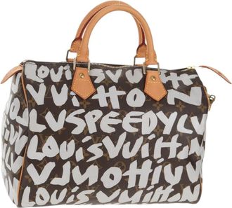 Louis Vuitton Speedy Handbag Limited Edition Monogram Graffiti White Canvas Bag (Pre-Owned)