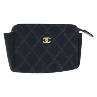 Chanel Pre-owned Clutches, female, Black, Size: ONE SIZE Pre-owned Satin Clutch