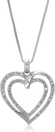 Vir Jewels 1/14 cttw Lab Grown Diamond Heart Pendant Necklace in Sterling Silver with Chain For Women