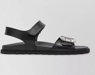 Roger Vivier leather crystal-embellished sandals