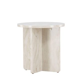 Venture Design Mesa auxiliar redonda efecto m&aacute;rmol &oslash;50cm - Beige