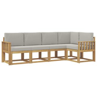 vidaXL Conjunto De Sof&aacute;s De Exterior 5 Pcs Blanco Y Gris Claro Vidaxl