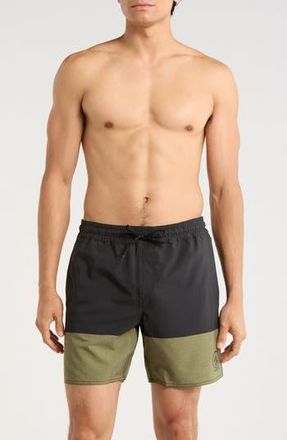 Volcom Manic Swim Trunks in Black Green at Nordstrom Rack, Size Xx-Large