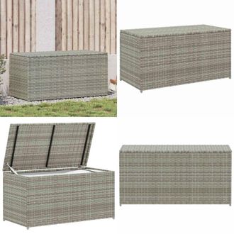 vidaXL Baule da Giardino in Polyrattan 100x50x50 cm Grigio - Cassone in polyrattan - Cassone in acciaio