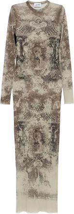 Jean Paul Gaultier Abito lungo con stampa grafica - Toni neutri
