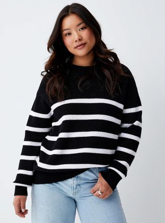 Twik Womens Oversized striped sweater