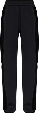 Emporio Armani Broeken, Dames, Zwart, XS, Katoen, Broek met fluwelen bies