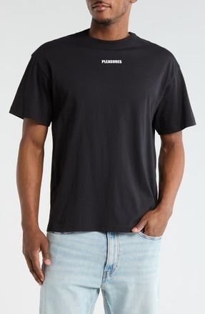 Pleasures Wordmark Logo Cotton T-Shirt in Black at Nordstrom, Size Xx-Large