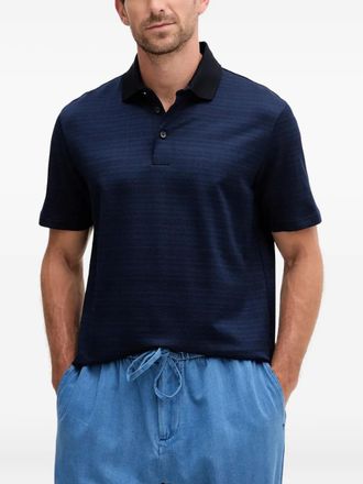 BOSS geometric-jacquard polo shirt - men - Cotton - S - Blue
