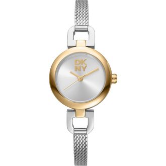 DKNY Signature Shape Mesh Strap Watch, 26mm in Silver at Nordstrom