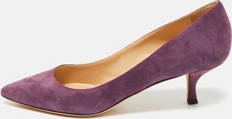 Sergio Rossi Purple Suede Pointed Toe Pumps