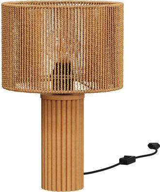 Rendez-Vous D&eacute;co L&aacute;mpara de papel de cuerda con base de tronco de madera - Mira