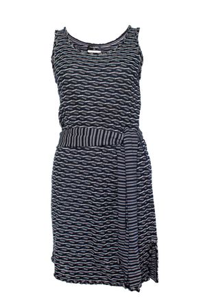 Chanel Blauwe en witte wikkeljurk