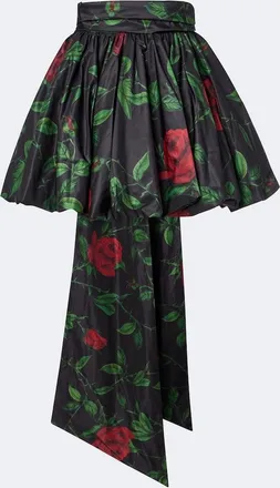 Blumarine Minifalda de tafet&aacute;n floral con lazo