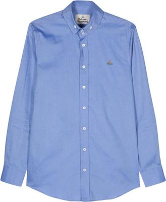 Vivienne Westwood Orb-embroidered shirt - men - Organic Cotton - 50 - Blue