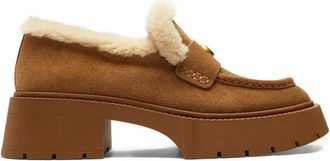 Coach Mocassini Leah con bordo in shearling - Marrone