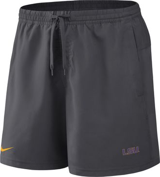 Nike LSU Primetime Primary Logo Nike Mens Dri-FIT College Form Shorts in Grey | 045T06FLSN-8DV