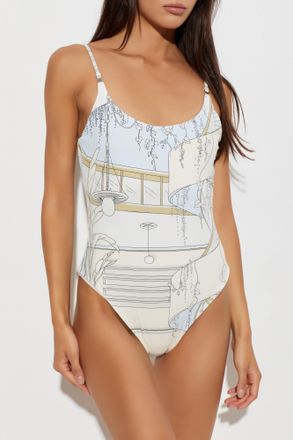Tory Burch One-piece Swimsuit, Womens, Cream