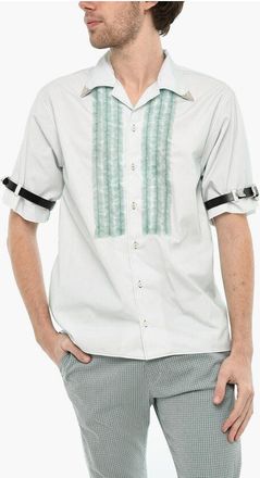 Dsquared2 Nylon Shirt with Sleeve Belts and Tulle Details size 52